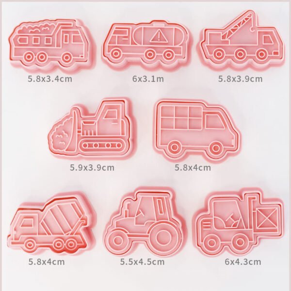 Construction Transport Mode Cookie Cutter Set 8pcs - Image 2