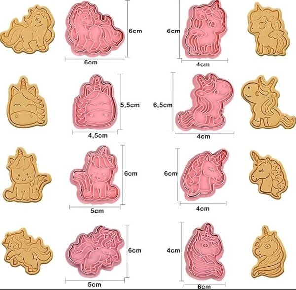 Unicorn Cartoon Cookie Cutter Set 8pcs - Image 2