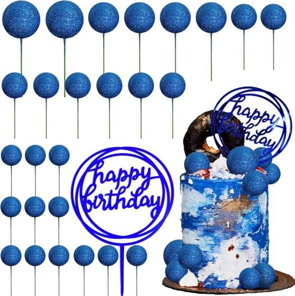 Blue faux balls