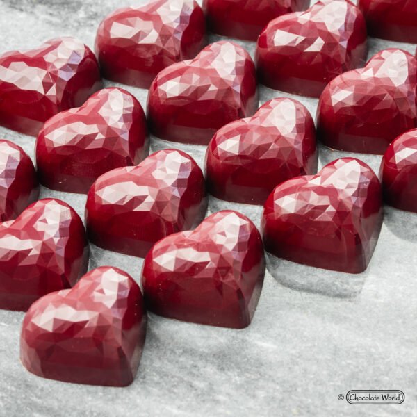 Chocolate World Polycarbonate Chocolate Mould Heart Facet CW1913 - Image 2
