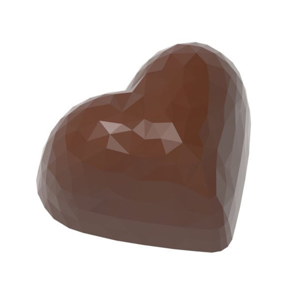 Chocolate World Polycarbonate Chocolate Mould Heart Facet CW1913