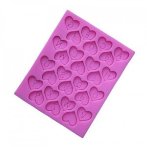 Heart Shape letters silicone Fondant Mould