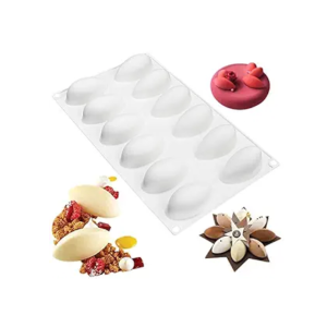 12 Cavity Quenelle Dessert Silicone Mould