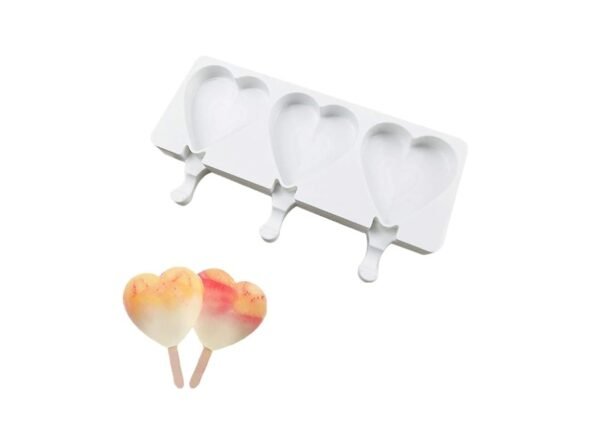 3Hearts Icecream, Chocolate, Jelly Silicone Mould 1pc