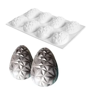 8 Cavity Geometric Egg Shaped Silicone Mould