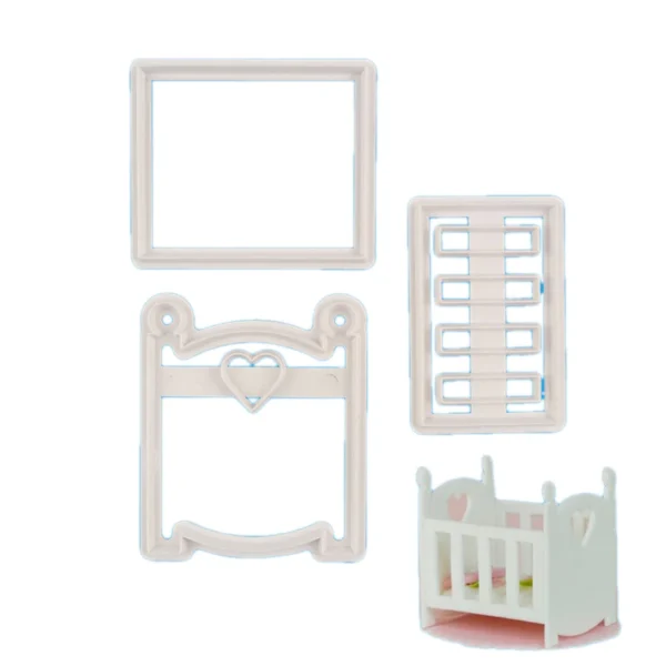 Baby Cot Design Cake Fondant Cookie Cutter Set of 3pcs