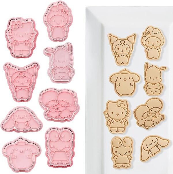 Cartoon Characters Shape Cookie Fondant Cake Mold Set of 8pcs