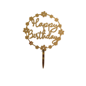 Flower Ring Happy Birthday Cake Topper