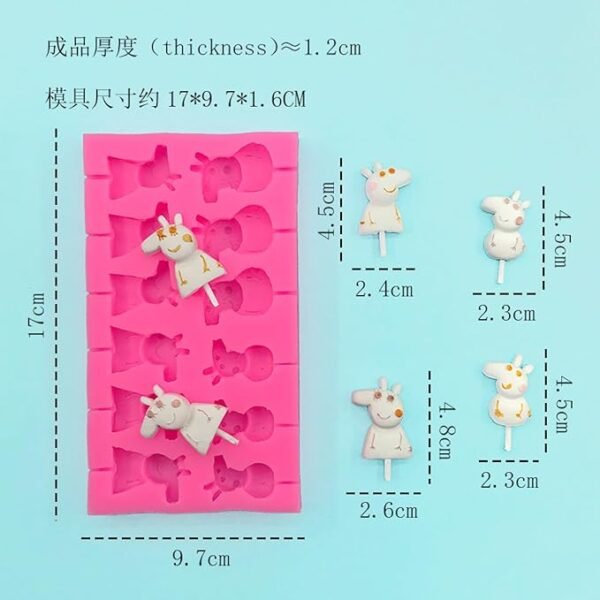 Peppa Pig 3D Shape Lollipop,Chocolate,Jelly,Candy Silicone Fondant Mould - Image 3