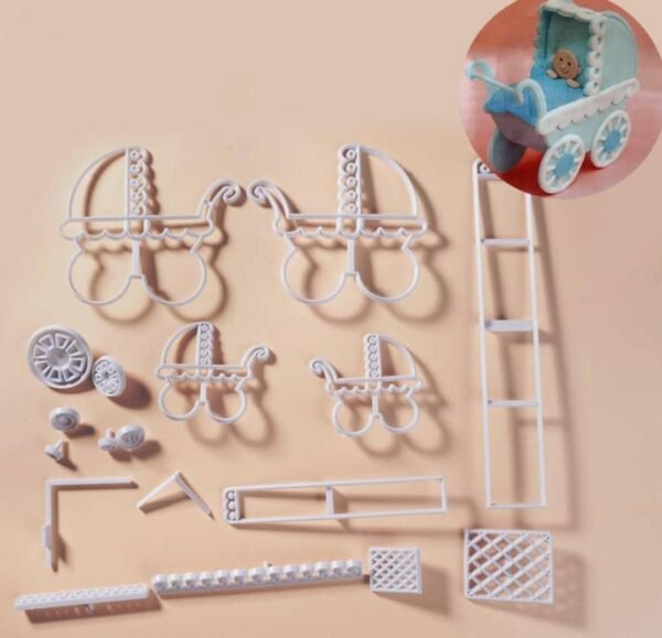 Pram Baby Shower Cake Fondant Cookie Cutter