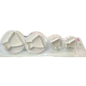 Wedding Dress Shape Piunger Cutter Set of 4