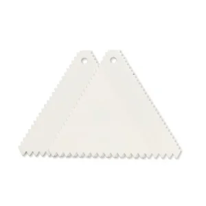 White Plastic 3 Sided Cake Scraper