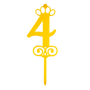 Numer Four Cake Topper