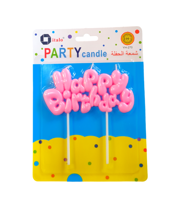 Pink Colour Birthday Candle